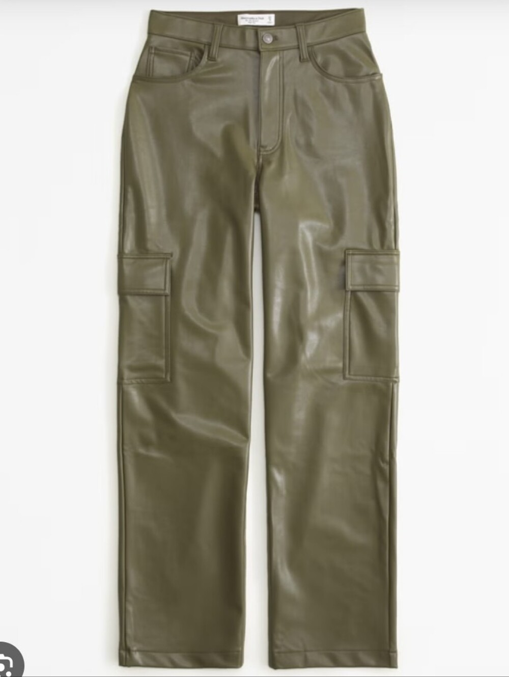 Nwot Abercrombie & Fitch Olive Green Faux Leather Cargo Pants